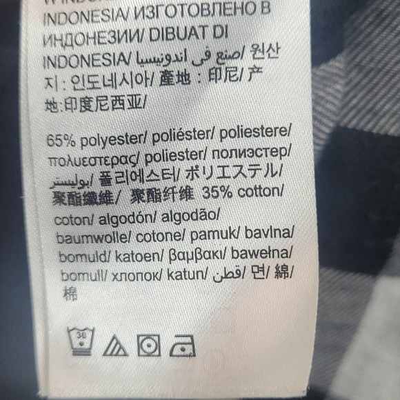 Calvin Klein Plaid Top Womens Sz S/P/CH Black White - Picture 7 of 8